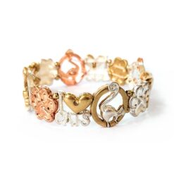 I HEART CATS TRI TONE STRETCH BRACELET