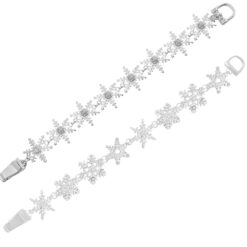 SILVER SNOWFLAKE LINK MANGETIC BRACELET. SOLD IN SETS OF 2 ONLY
