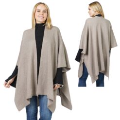 TAUPE LUREX KNIT RUANA