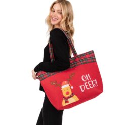 OH DEER! CHRISTMAS TOTE BAG. 19X13X6