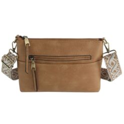 MOCHA RECTANGULAR GUITAR STRAP CROSSBODY. 10X7X2