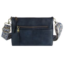 NAVY BLUE RECTANGULAR GUITAR STRAP CROSSBODY. 10X7X2