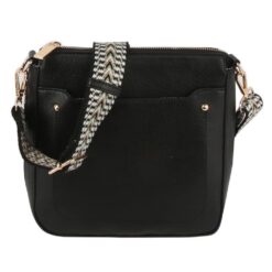 BLACK FASHION GUITAR STRAP BAG. 8.75×8.9×2.6