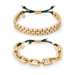 LIGHT GOLD CHAIN PULL TIE BRACELET. SOLD IN SETS OF 2 ONLY.