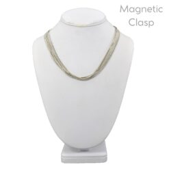 SILVER MULTI CHAIN NECKLACE WITH MAGNETIC CLOSURE