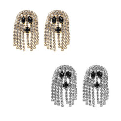 RHINESTONE HALLOWEEN GHOST PIERCED EARRINGS. SILVER, GOLD. SOLD IN SETS OF 2 ONLY.
