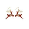 ENAMEL CHRISTMAS REINDEER PIERCED EARRINGS