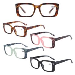 LARGE FRAME SQUARE STYLE READING GLASSES. 12 PC