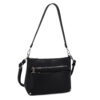 BLACK DUAL STRAP TRIPLE COMPARTMENT CROSSBODY. 10x4x7.5