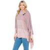 PINK OMBRE COWL NECK WITH BUTTONS PONCHO