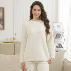 IVORY ULTRA SOFT SOLID CREW SWEATER