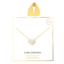 18K GOLD DIPPED PAVÉ CZ HEART PENDANT NECKLACE