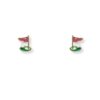 GOLD & ENAMEL GOLF THEME PIERCED EARRINGS. SOLD IN SETS OF 2 ONLY. SEE 41267 FOR MATCHING EARRINGS