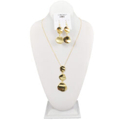 GOLD POLISHED 3 DROP NECKLACE SET