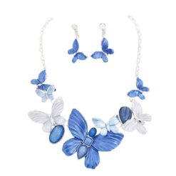 MULTI BLUE ENAMEL BUTTERFLY SET