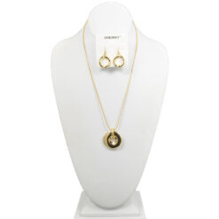 GOLD POLISHED RING PENDANT NECKLACE SET