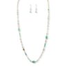 GOLD & MINT STONE BEADED LONG NECKLACE SET