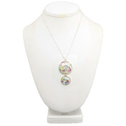 MULTI PASTEL ENAMEL CIRCLES PENDANT