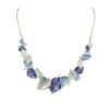 MULTI BLUE ENAMEL LEAVES NECKLACE