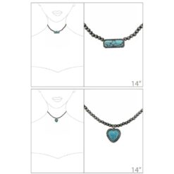 WESTERN NAVAJO CHOKER NECKLACE. BAR, HEART. SOLD IN SETS OF 2 ONLY