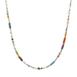 MIXED MULTI BEAD & GOLD NECKLACE