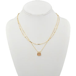 GOLD LAYERED WITH ROSE CRYSTAL NECKLACE