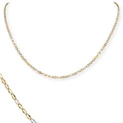 GOLD DAINTY CABLE CHAIN WITH MULTI ENAMEL NECKLACE