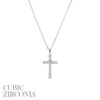 SILVER X CENTER CZ CROSS NECKLACE