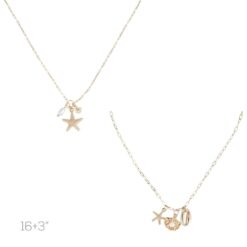 GOLD NAUTICAL THEME MULTI CHARM NECKLACE. SOLD IN SETS OF 2 ONLY