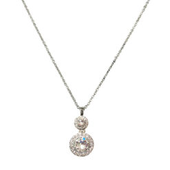 CRYSTAL DOUBLE DROP PENDANT NECKLACE
