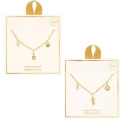 18K GOLD DIPPED SEA LIFE DAINTY CHARM NECKLACE. SOLD IN SETS OF 2 ONLY