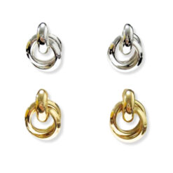KNOT DOOR KNOCKER CLIP EARRINGS. SILVER, GOLD. SOLD IN SETS OF 2 ONLY