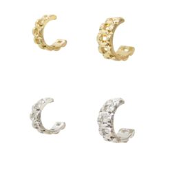 WATCH BAND HOOP PIERCED EARRINGS. GOLD, SILVER. SOLD IN SETS OF 2 ONLY