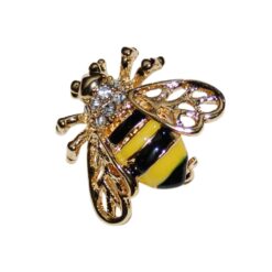 SMALL ENAMEL & CRYSTAL BEE PIN. SOLD IN SETS OF 2 ONLY
