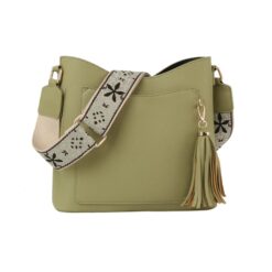 SAGE GUITAR STRAP CROSSBODY WITH FRONT POCKET. 11.25X10.5X3.5