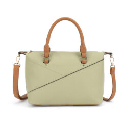 SEAFOAM TWO TONE MID SIZE SATCHEL. 10.25X8.65X4.35