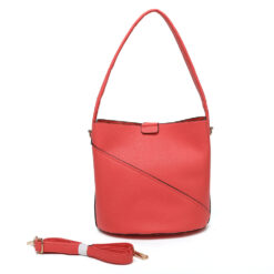 CORAL TRIPLE COMPARTMENT HOBO BAG. 9.85X10.25X7.85