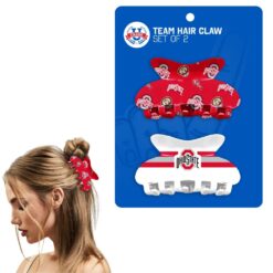 NCAA LICENSED OHIO STATE BUCKEYES TEAM HAIR CLAW SET. SOLD IN PACKS OF 2 ONLY