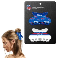 NFL LICENSED BUFFALO BILLS TEAM HAIR CLAW SET. SOLD IN PACKS OF 2 ONLY