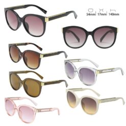 LARGE ROUND FRAME SUNGLASSES WITH GOLD COLOR ACCENT