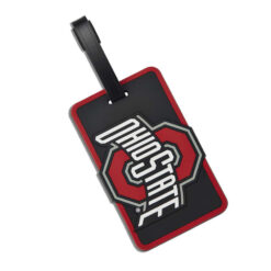LICENSED OHIO STATE BUCKEYES LUGGAGE TAG. SOLD IN SETS OF 3.  4" X 2.5"