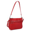 RED DUAL STRAP CROSSBODY. 10x4x7.5