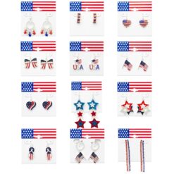 12 PC PATRIOTIC EARRINGS FOR DISPLAY (DISPLAY ONLY INCLUDED WITH 24 PC ORDER)