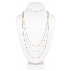 TRI TONE LONG 3 LAYER CHAIN NECKLACE