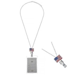 ENAMEL PATRIOTIC FLAG BADGE HOLDER