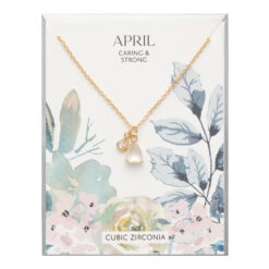 APRIL BIRTHSTONE NECKLACE WITH GIFT ENVELOPE
