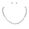 SILVER BEZEL SET CRYSTAL TENNIS NECKLACE & EARRING SET