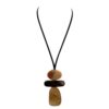 BLACK CORD MODERN GEOMETRIC PENDANT NECKLACE