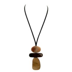 BLACK CORD MODERN GEOMETRIC PENDANT NECKLACE