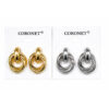 TRIPLE RING DOORKNOCKER PIERCED EARRINGS. GOLD, SILVER. SOLD IN SETS OF 2 ONLY
